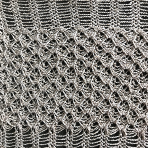 Crochet” meets machine knitting techniques: tuck lace trims or fabrics 2 –