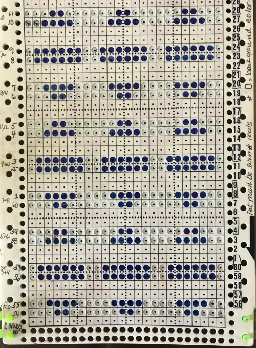 Double jacquard using punchcard machines –