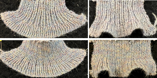 Knit Together  Hollow (Double) Rib with needles and knitting