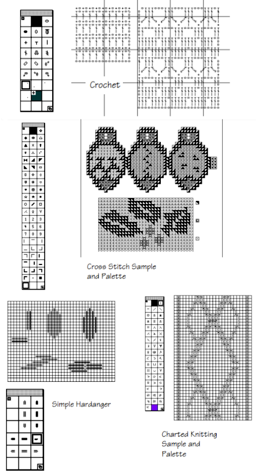 Symbols in knitting charts